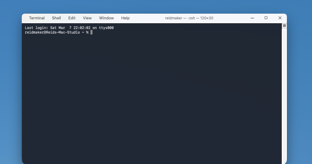 Terminal with WinMode per-window menu bar